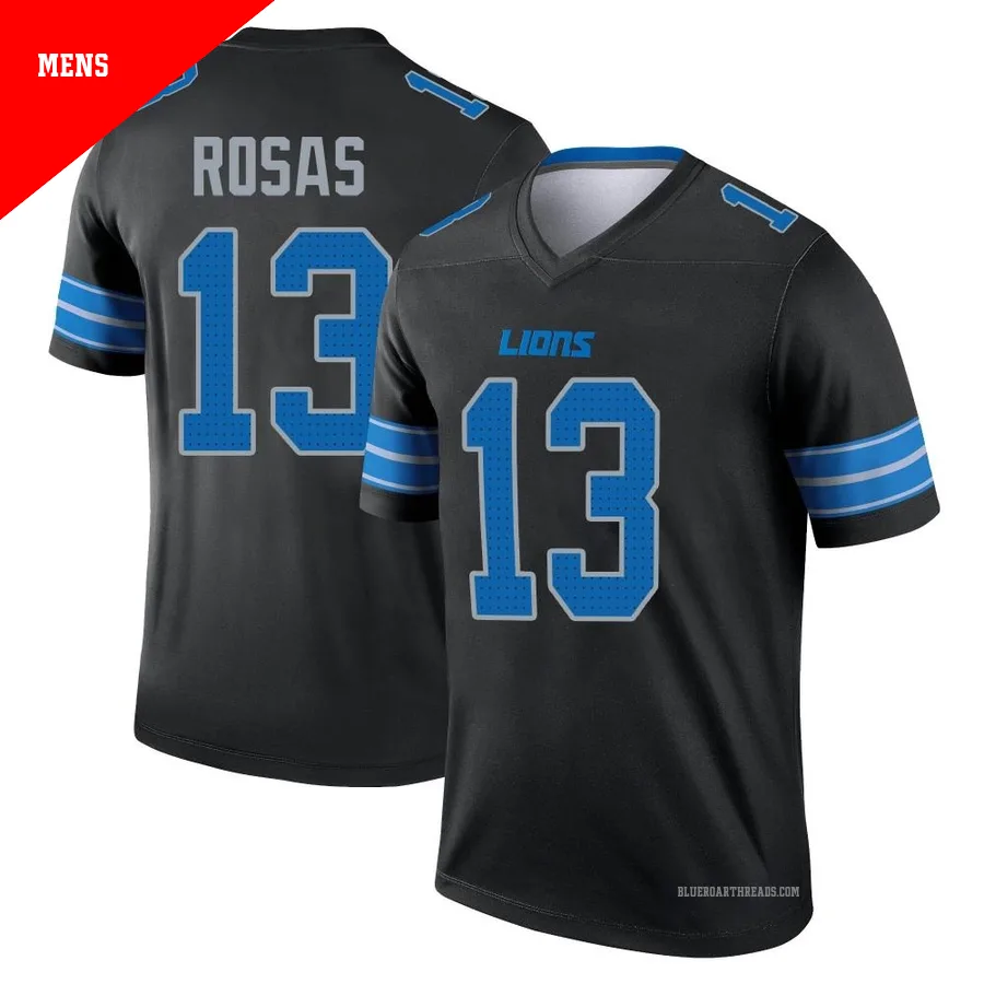 Men's Aldrick Rosas ＃13 Detroit Lions Black Legend Jersey