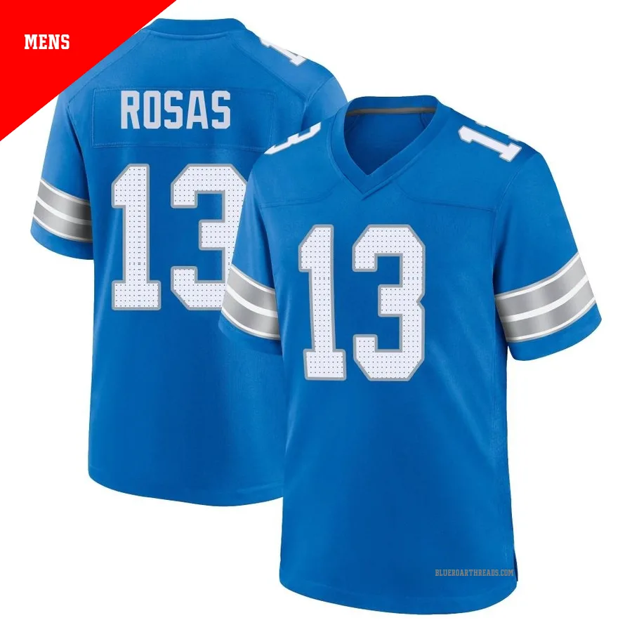 Men's Aldrick Rosas ＃13 Detroit Lions Blue Game 2nd Jersey