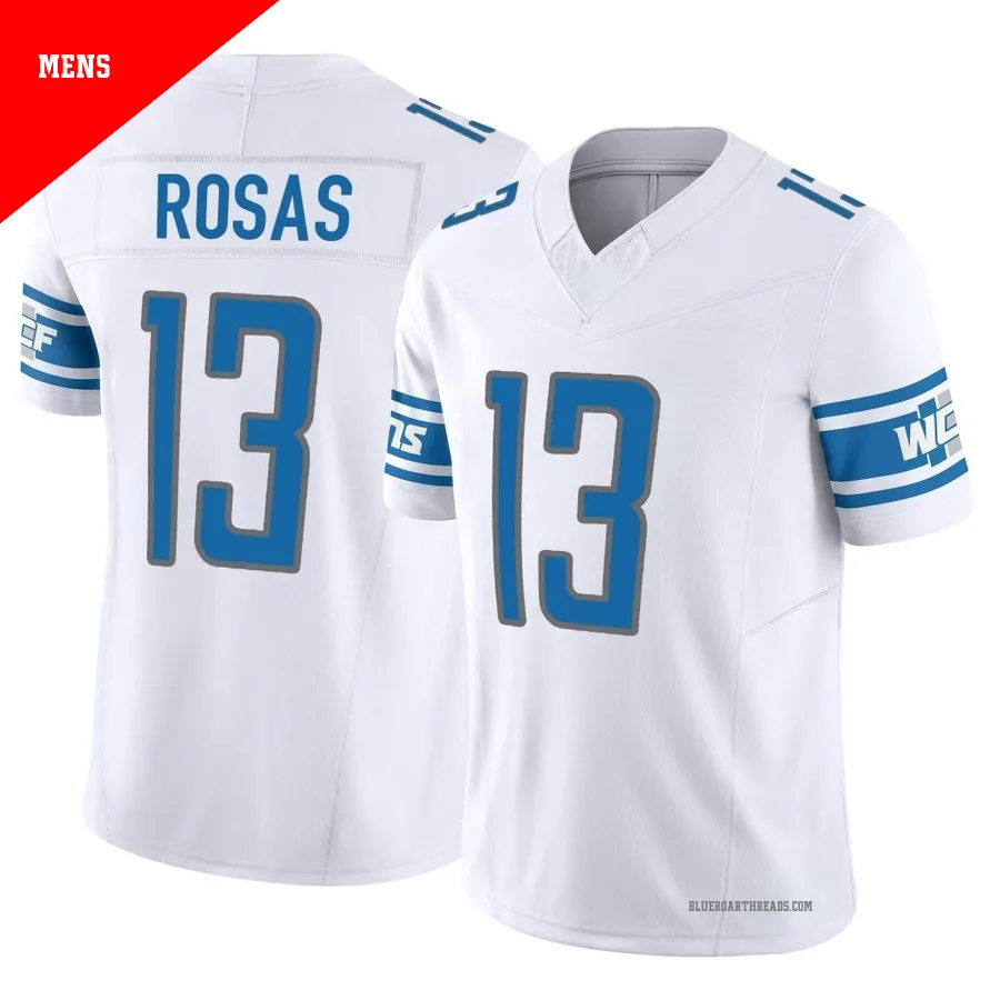 Men's Aldrick Rosas ＃13 Detroit Lions White Limited Vapor F.U.S.E. Jersey