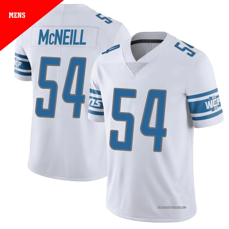 Men's Alim McNeill ＃54 Detroit Lions White Limited Vapor Untouchable Jersey