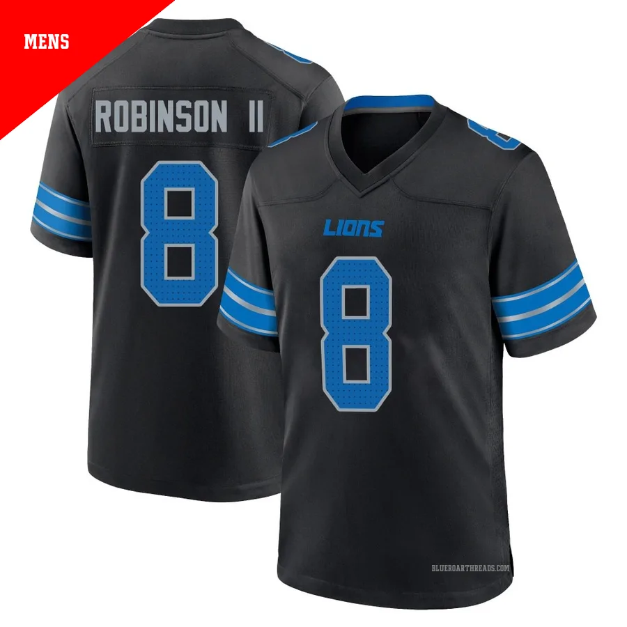 Men's Allen Robinson ＃8 Detroit Lions Black Game Alternate 2nd Jersey