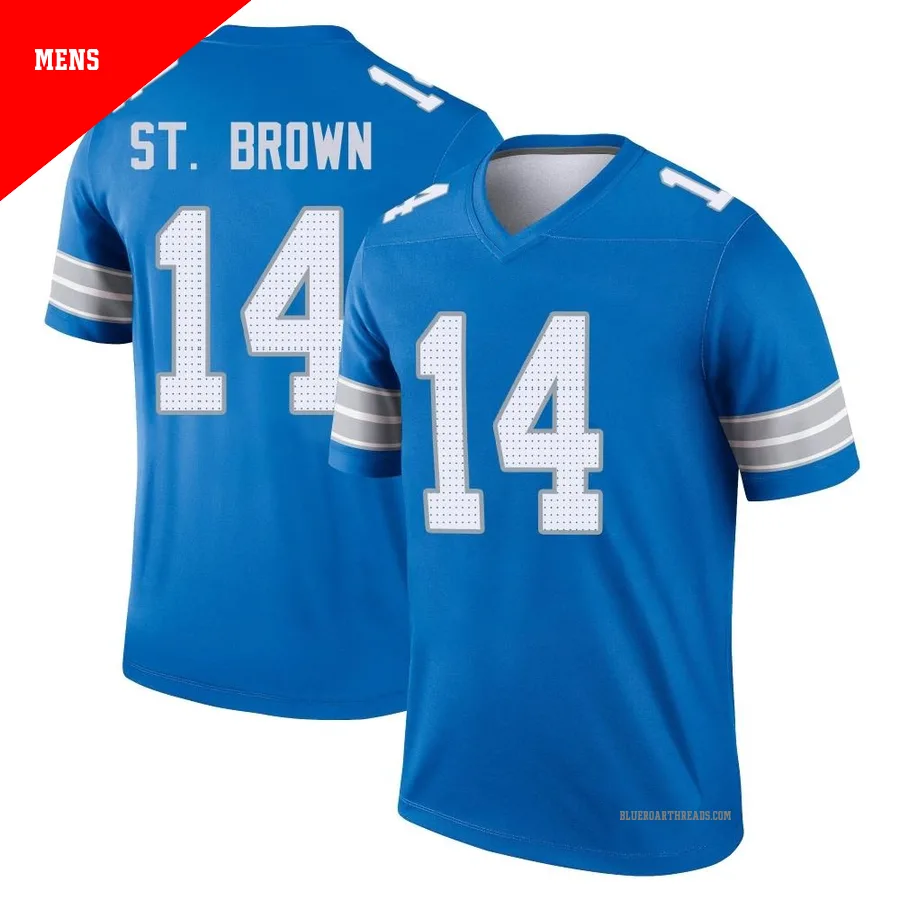 Men's Amon-Ra St. Brown ＃14 Detroit Lions Blue Legend 2nd Jersey