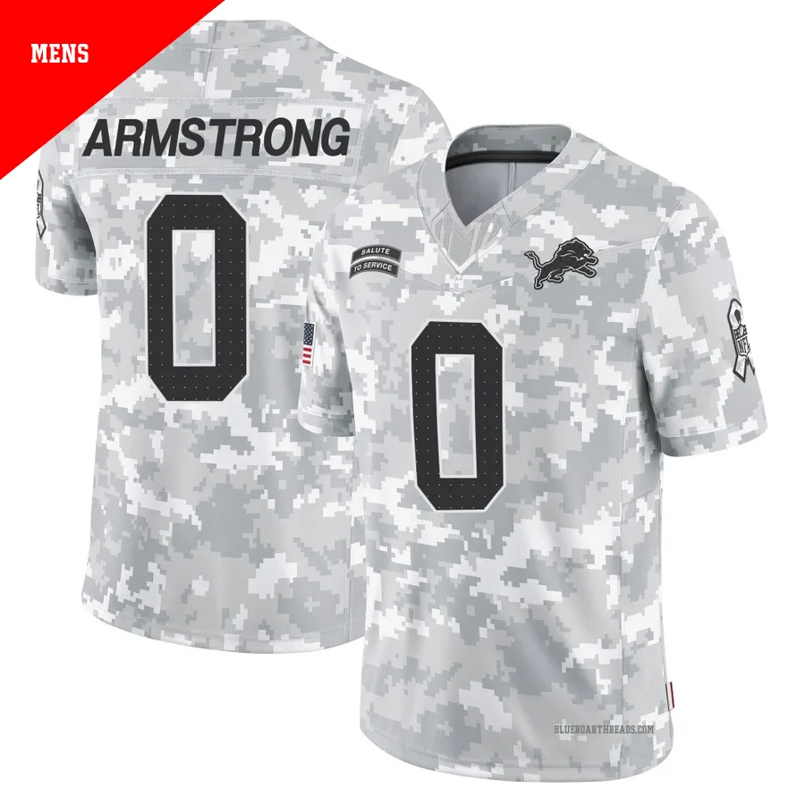 Men's Andrew Armstrong ＃0 Detroit Lions Arctic Camo Limited 2024 Salute to Service Jersey