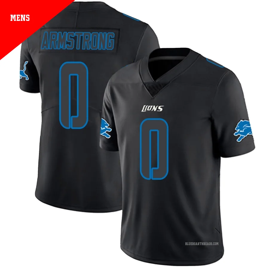 Men's Andrew Armstrong ＃0 Detroit Lions Black Impact Limited Jersey