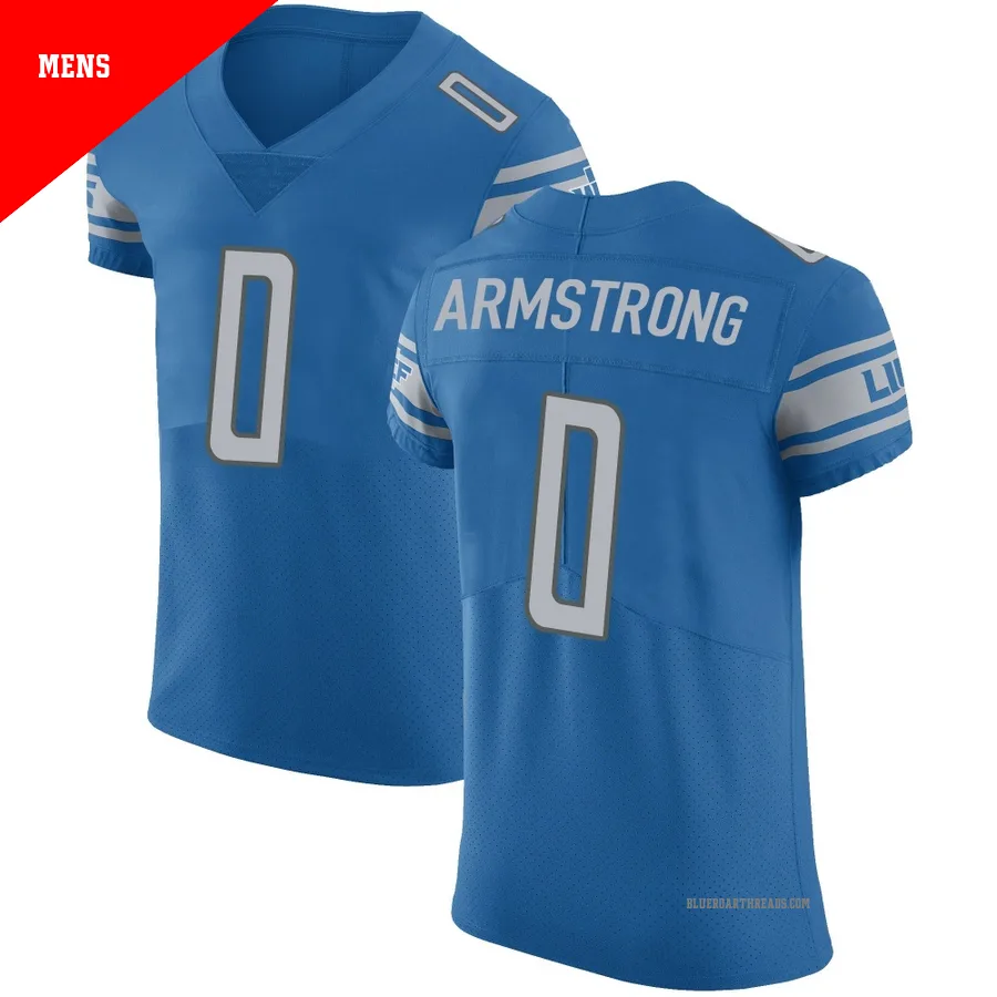 Men's Andrew Armstrong ＃0 Detroit Lions Blue Elite Team Color Vapor Untouchable Jersey