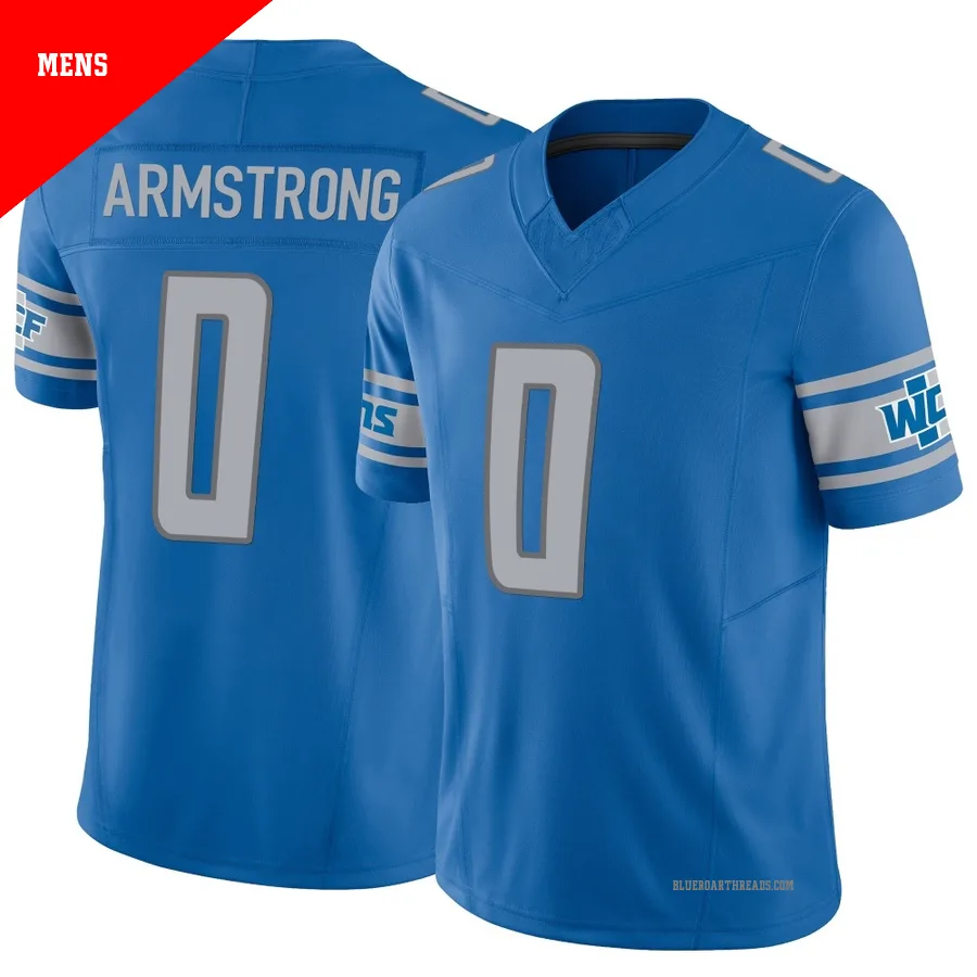 Men's Andrew Armstrong ＃0 Detroit Lions Blue Limited Vapor F.U.S.E. Jersey