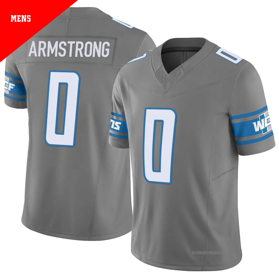 Men's Andrew Armstrong ＃0 Detroit Lions Limited Silver Vapor F.U.S.E. Jersey
