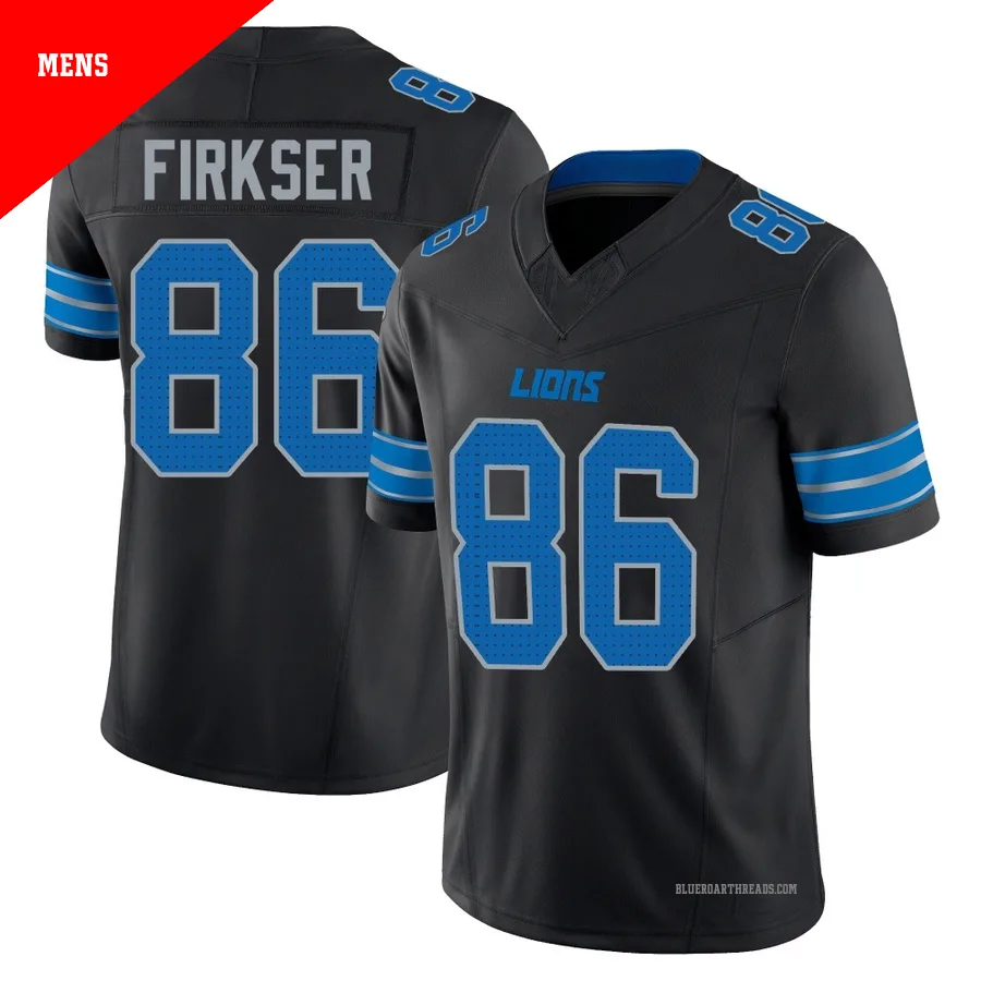 Men's Anthony Firkser ＃86 Detroit Lions Black Limited Alternate Vapor F.U.S.E. 2nd Jersey
