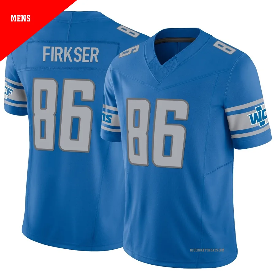 Men's Anthony Firkser ＃86 Detroit Lions Blue Limited Vapor F.U.S.E. Jersey