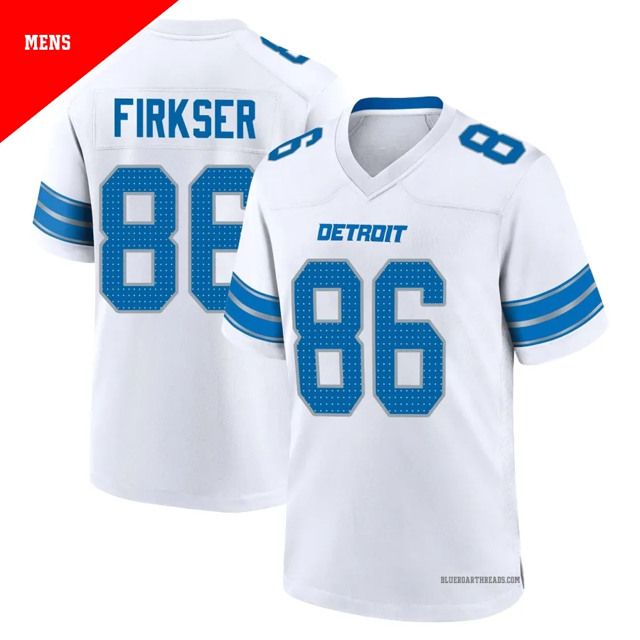 Men's Anthony Firkser ＃86 Detroit Lions White Game 2nd Jersey