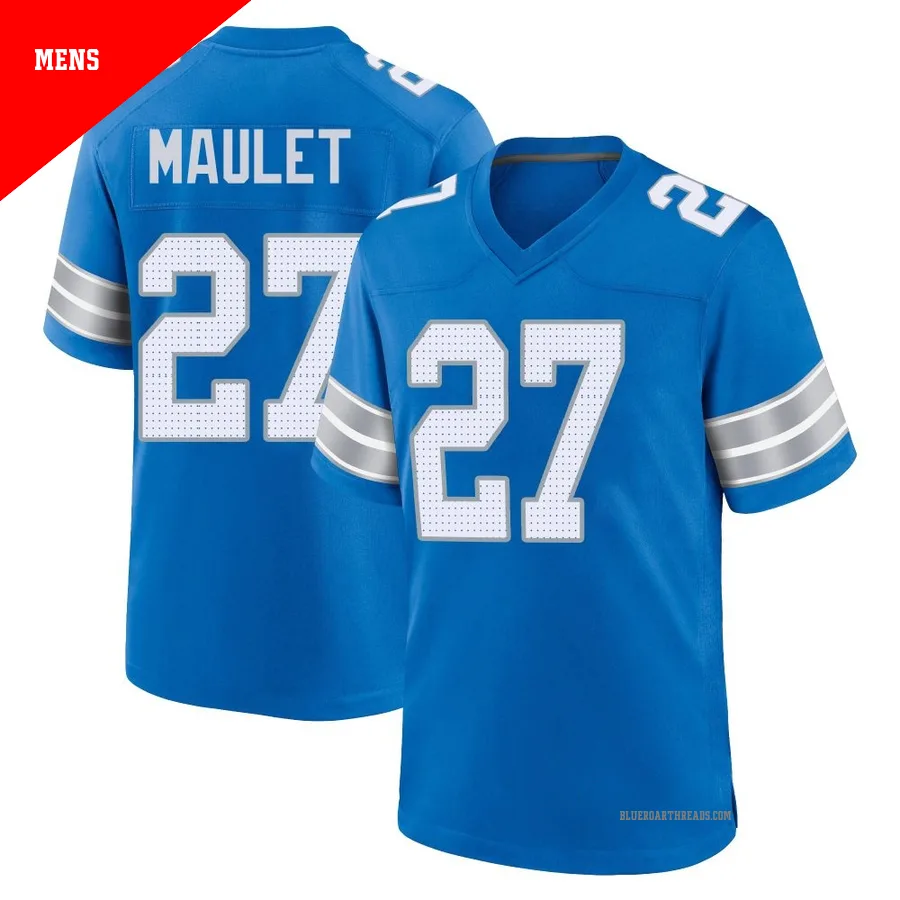 Men's Arthur Maulet ＃27 Detroit Lions Blue Game 2nd Jersey