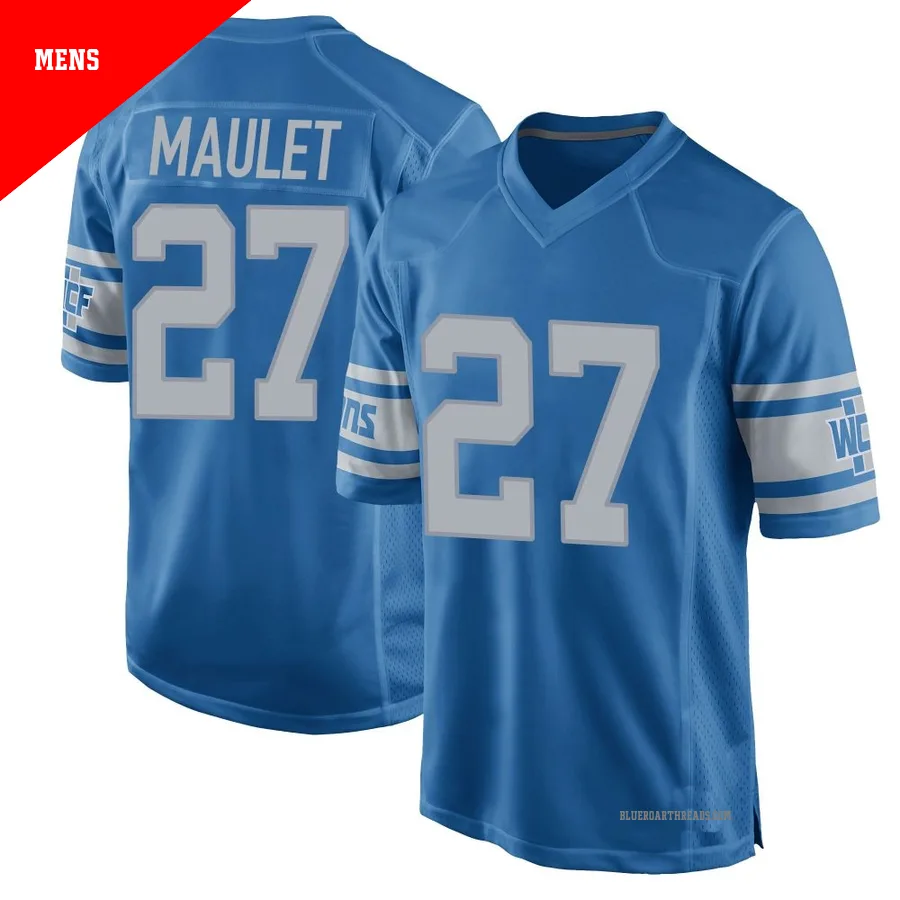 Men's Arthur Maulet ＃27 Detroit Lions Blue Game Throwback Vapor Untouchable Jersey