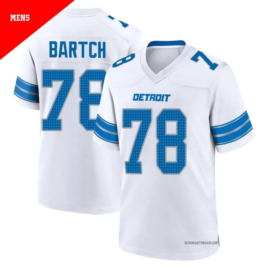 Men's Ben Bartch ＃78 Detroit Lions White Game 2nd Jersey