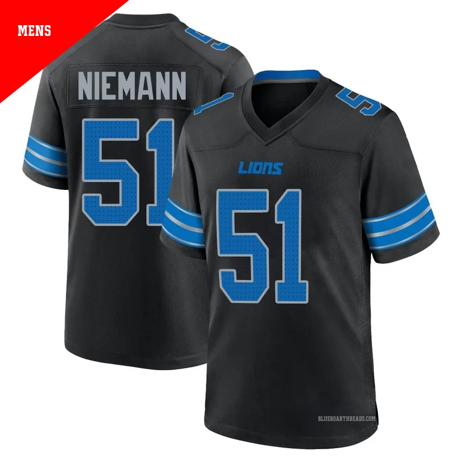 Men's Ben Niemann ＃51 Detroit Lions Black Game Alternate 2nd Jersey