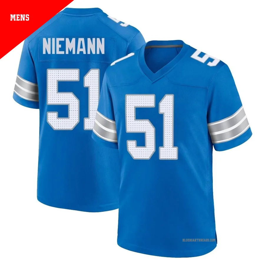 Men's Ben Niemann ＃51 Detroit Lions Blue Game 2nd Jersey