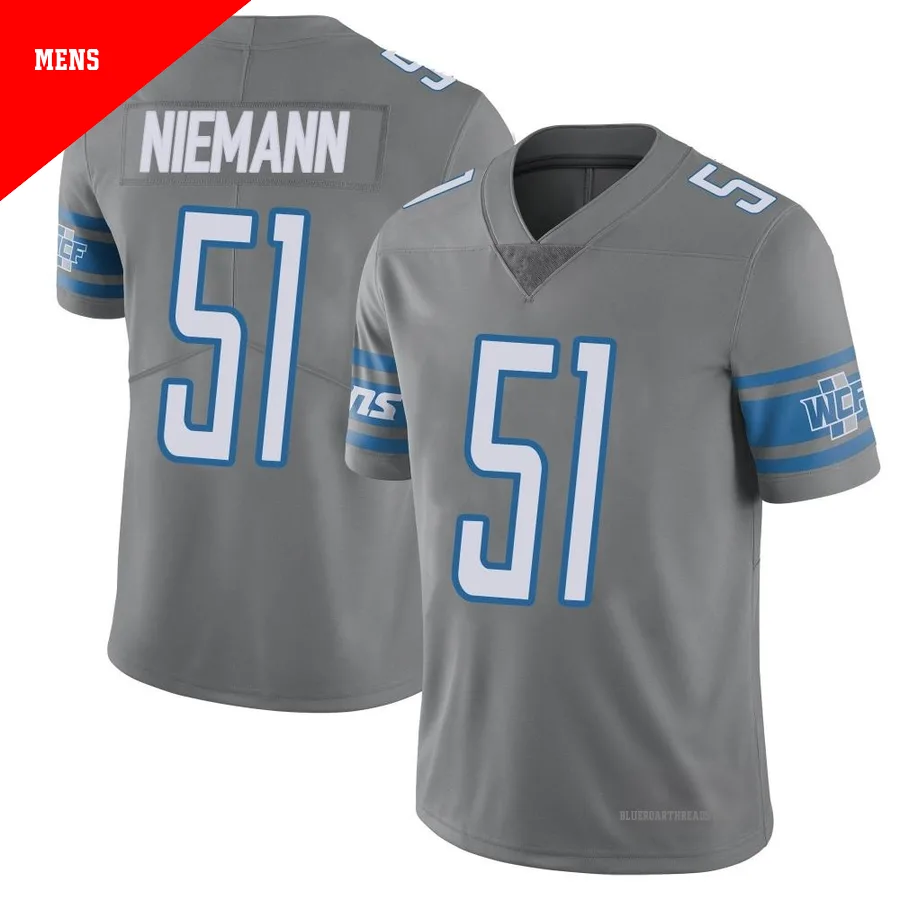 Men's Ben Niemann ＃51 Detroit Lions Limited Color Rush Steel Vapor Untouchable Jersey