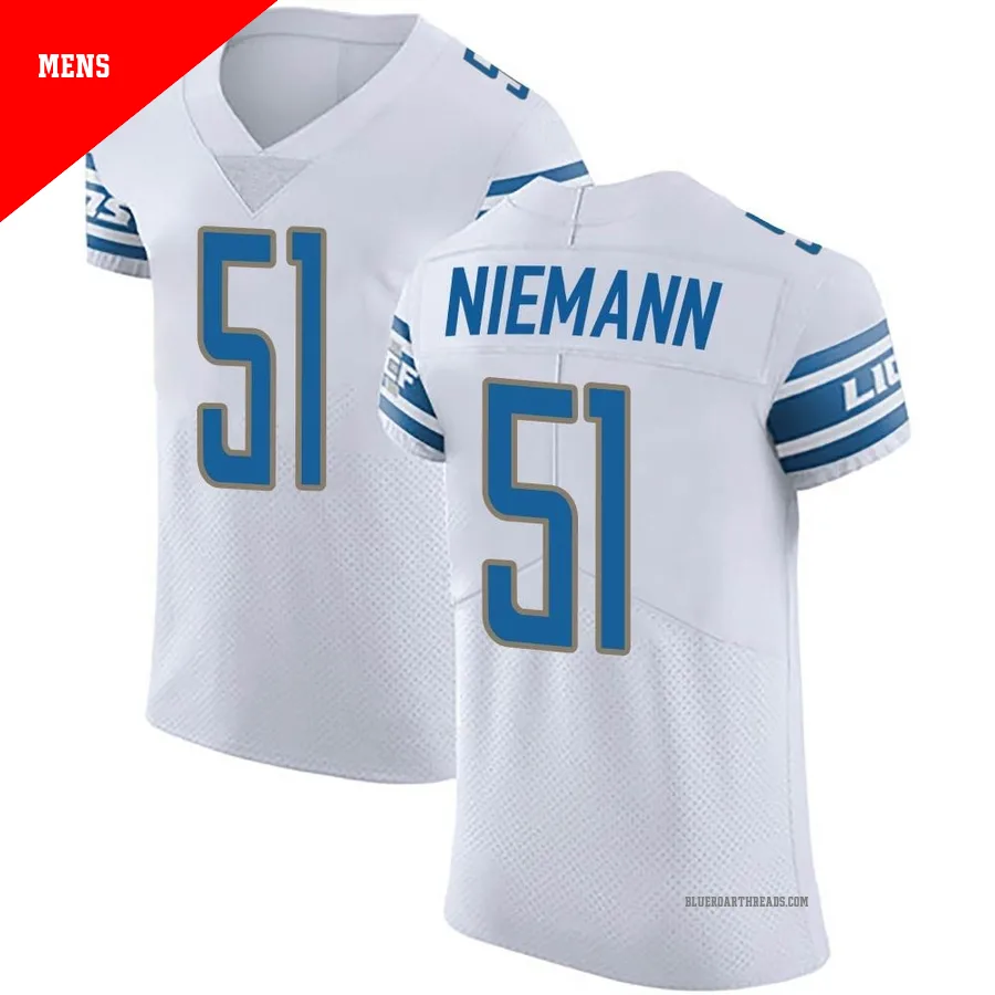 Men's Ben Niemann ＃51 Detroit Lions White Elite Vapor Untouchable Jersey