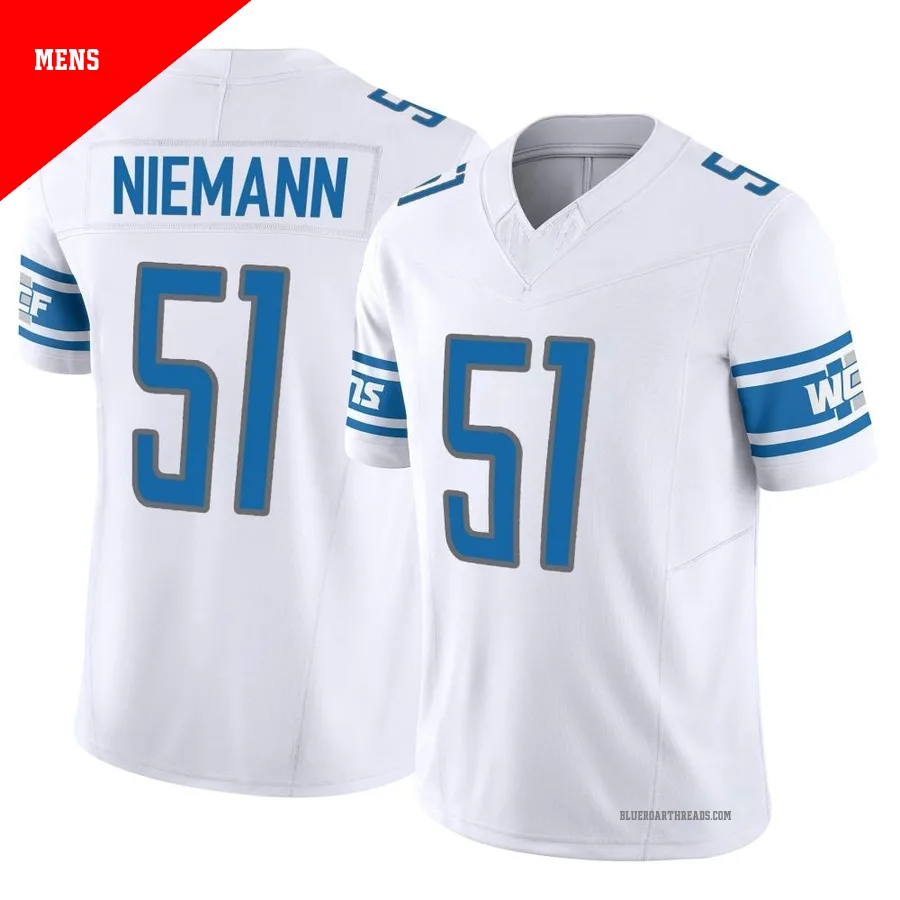 Men's Ben Niemann ＃51 Detroit Lions White Limited Vapor F.U.S.E. Jersey