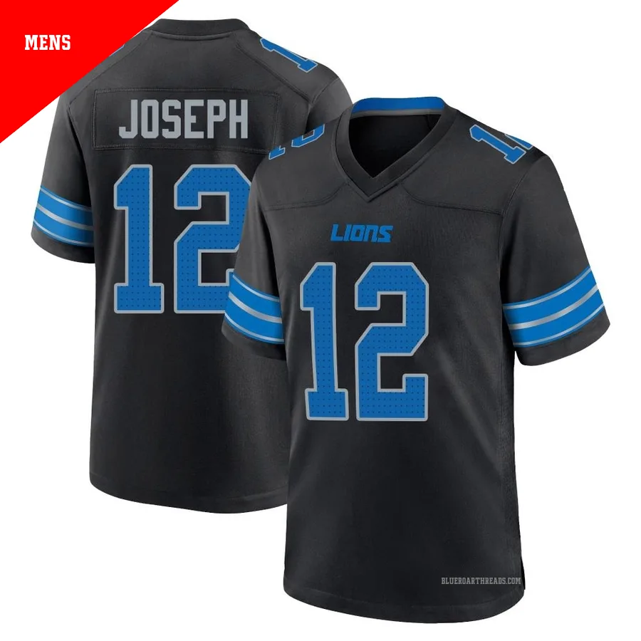 Men's Brandon Joseph ＃12 Detroit Lions Black Game Alternate 2nd Jersey