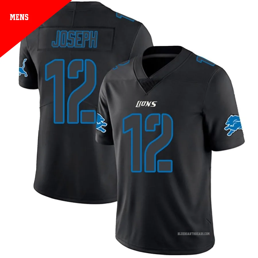 Men's Brandon Joseph ＃12 Detroit Lions Black Impact Limited Jersey