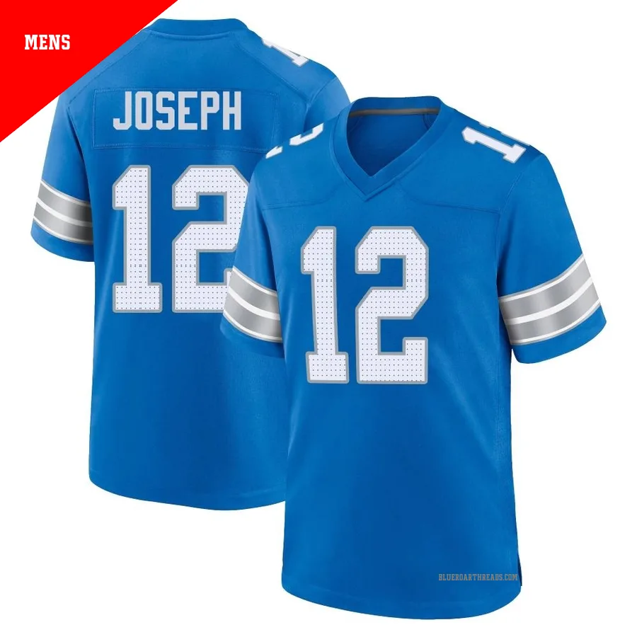 Men's Brandon Joseph ＃12 Detroit Lions Blue Game 2nd Jersey