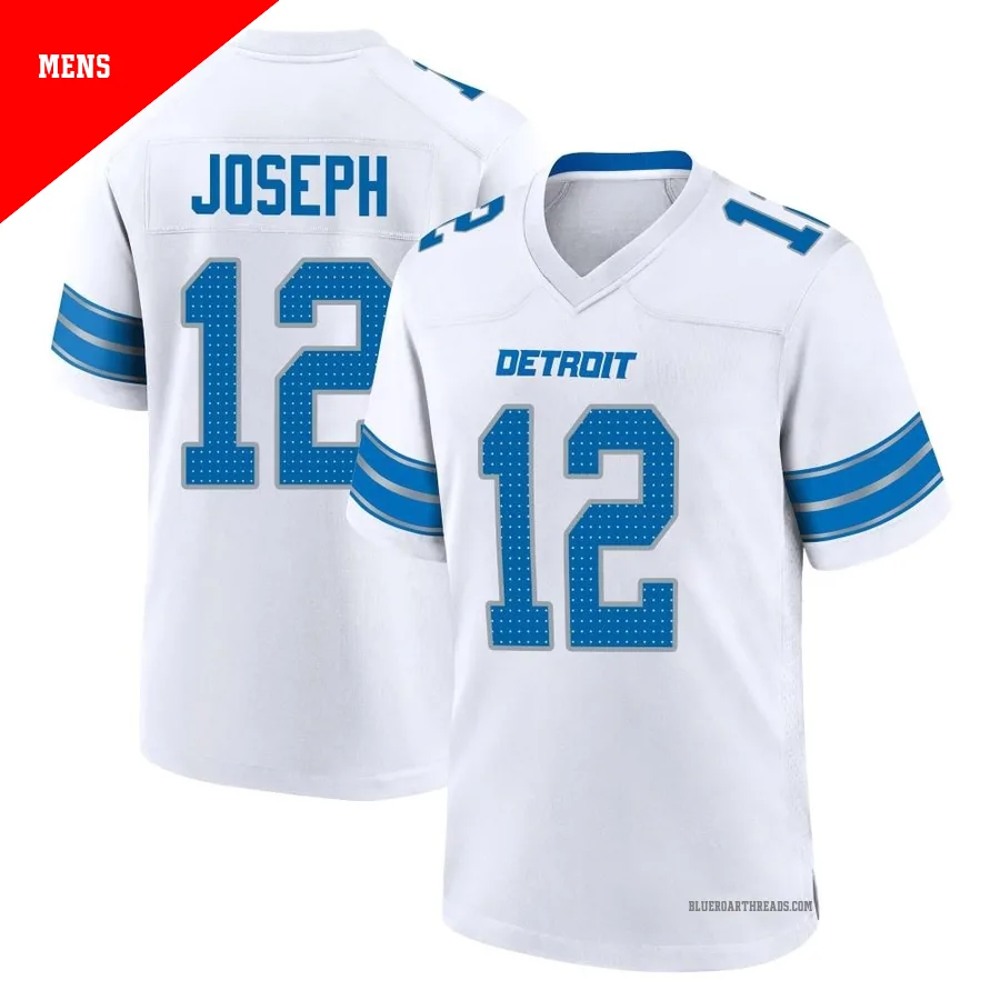 Men's Brandon Joseph ＃12 Detroit Lions White Game 2nd Jersey