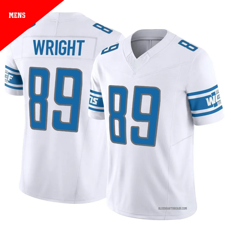 Men's Brock Wright ＃89 Detroit Lions White Limited Vapor F.U.S.E. Jersey