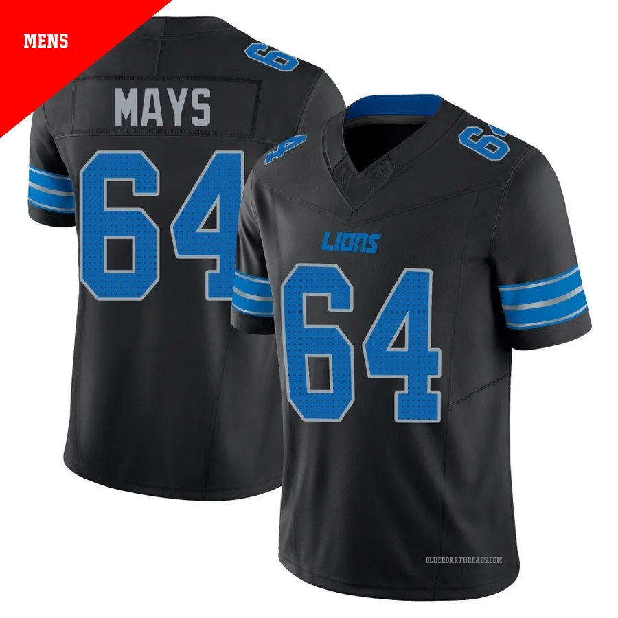 Men's Cade Mays ＃64 Detroit Lions Black Limited Alternate Vapor F.U.S.E. 2nd Jersey