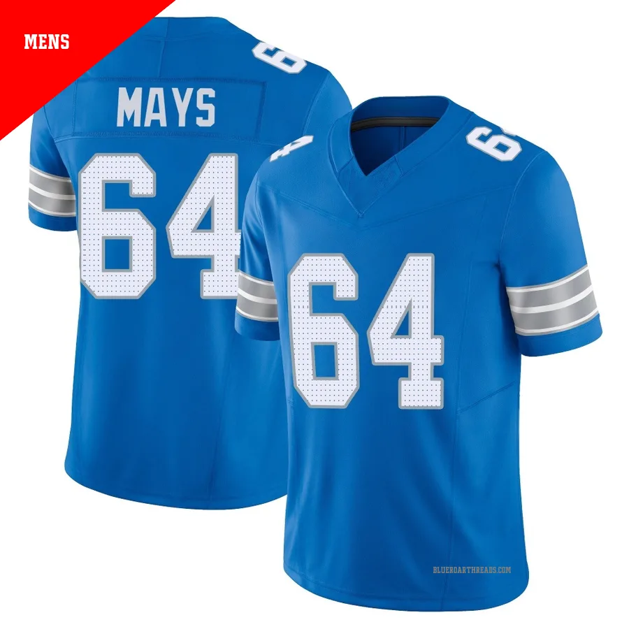 Men's Cade Mays ＃64 Detroit Lions Blue Limited Vapor F.U.S.E. 2nd Jersey
