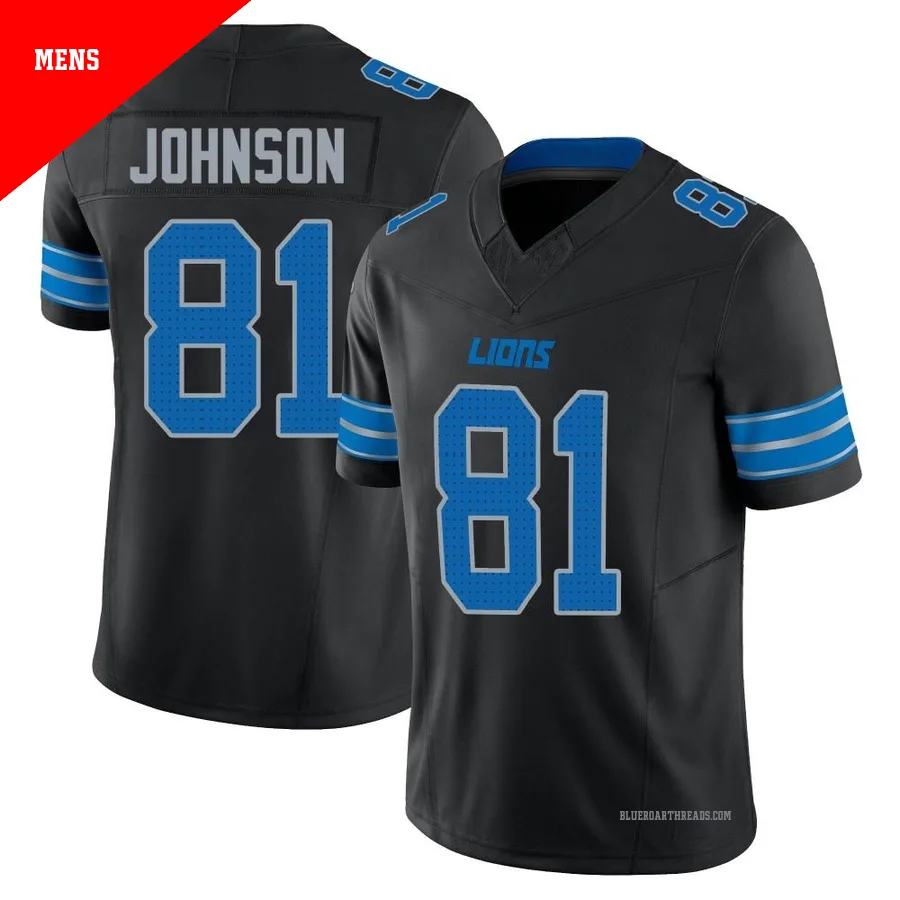 Men's Calvin Johnson ＃81 Detroit Lions Black Limited Alternate Vapor F.U.S.E. 2nd Jersey