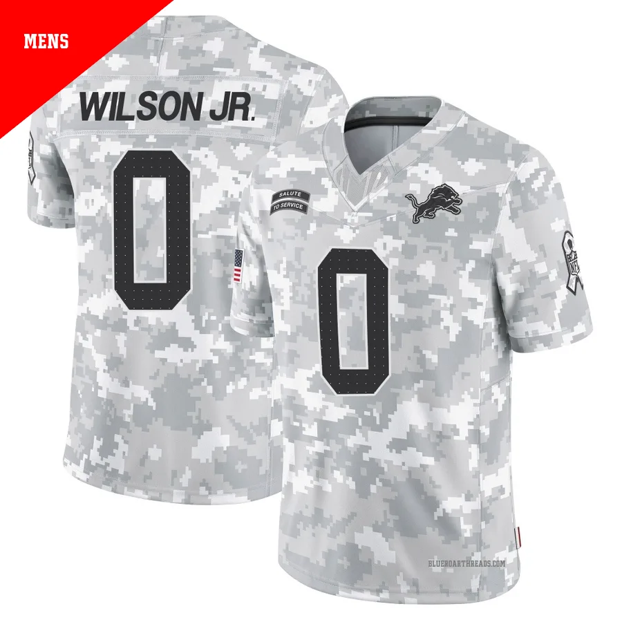 Men's Cedrick Wilson Jr. ＃0 Detroit Lions Arctic Camo Limited 2024 Salute to Service Jersey