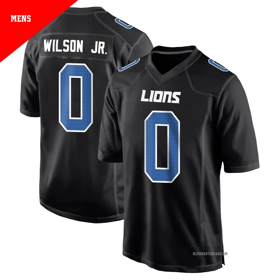 Men's Cedrick Wilson Jr. ＃0 Detroit Lions Black Game Carbon Fashion Jersey