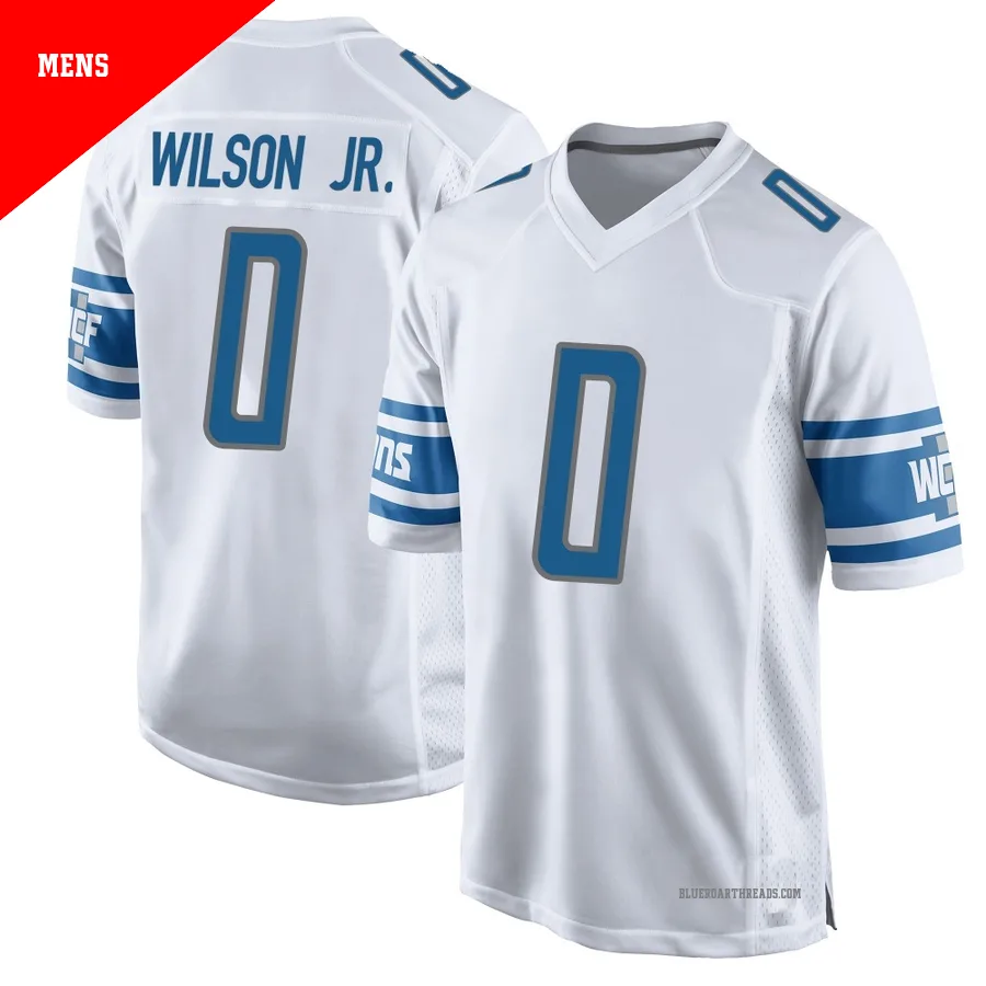 Men's Cedrick Wilson Jr. ＃0 Detroit Lions White Game Jersey