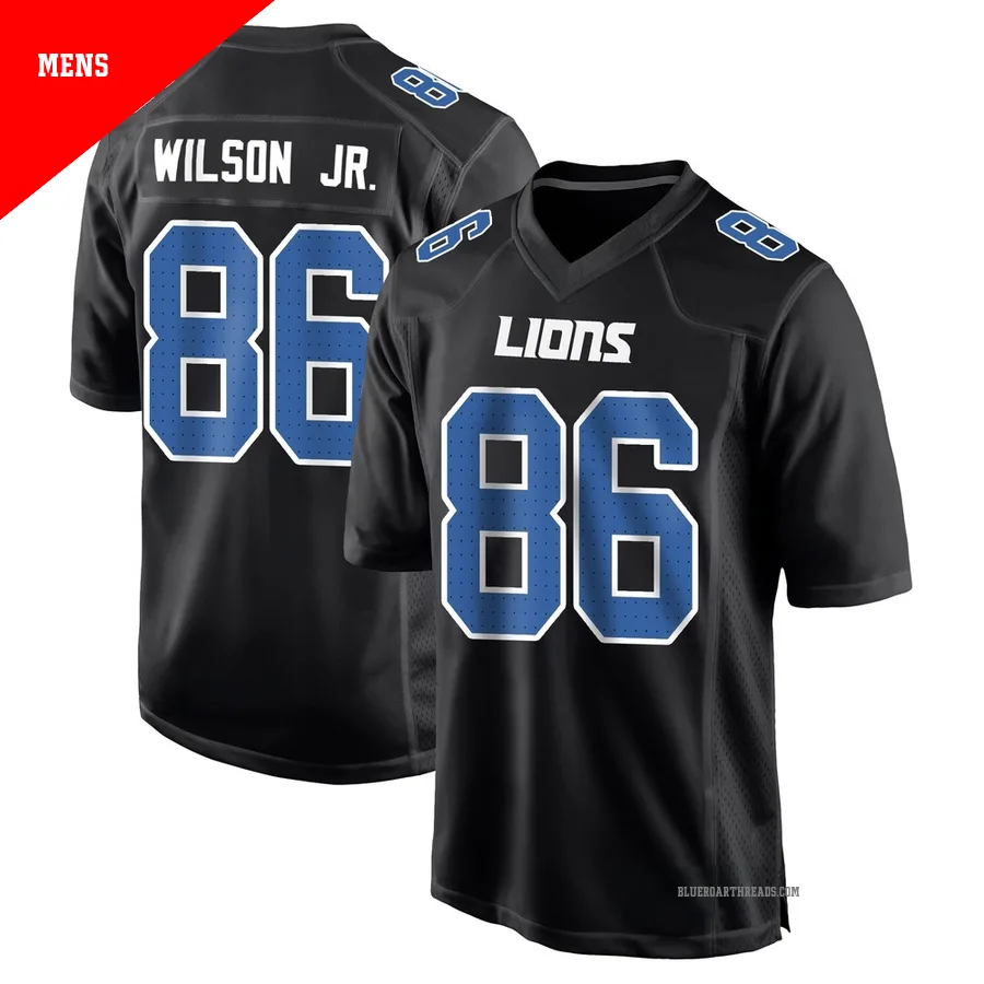 Men's Cedrick Wilson Jr. ＃86 Detroit Lions Black Game Carbon Fashion Jersey