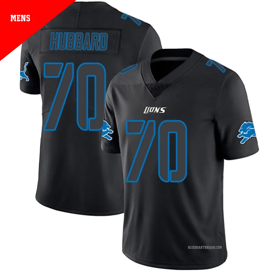 Men's Chris Hubbard ＃70 Detroit Lions Black Impact Limited Jersey
