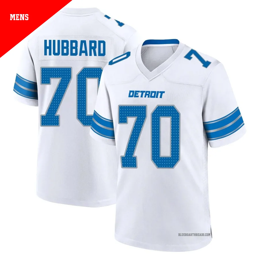 Men's Chris Hubbard ＃70 Detroit Lions White Game 2nd Jersey