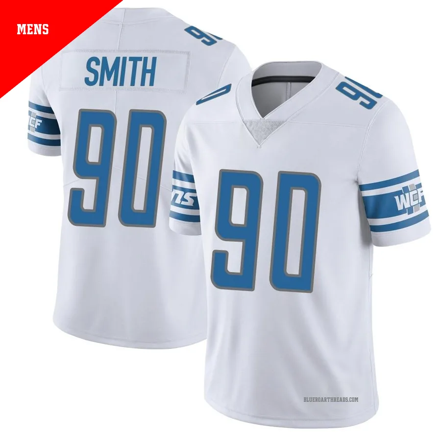 Men's Chris Smith ＃90 Detroit Lions White Limited Vapor Untouchable Jersey