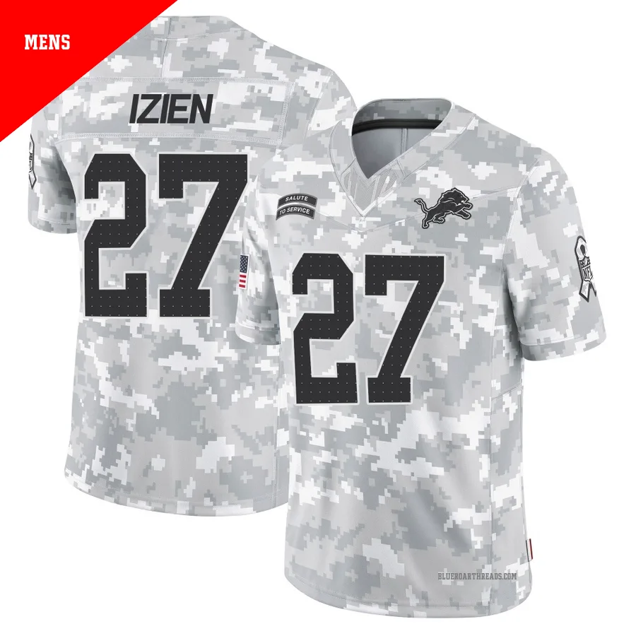 Men's Christian Izien ＃27 Detroit Lions Arctic Camo Limited 2024 Salute to Service Jersey