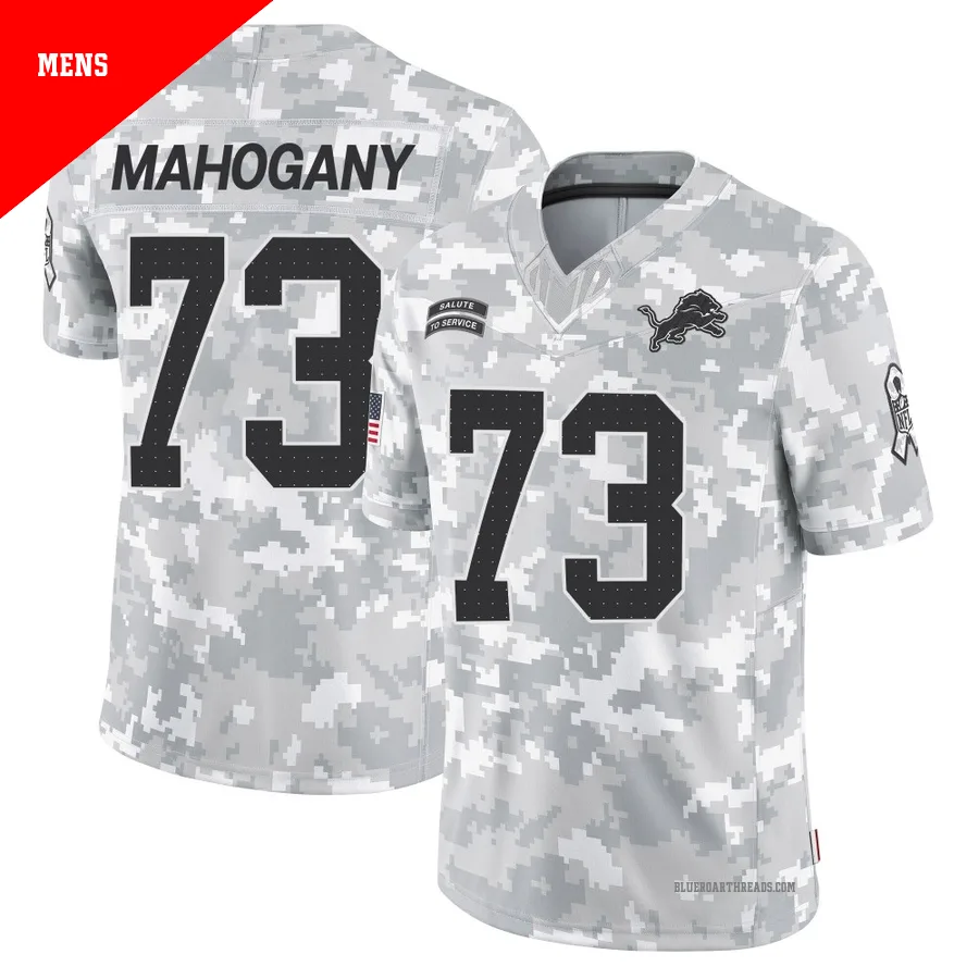 Men's Christian Mahogany ＃73 Detroit Lions Arctic Camo Limited 2024 Salute to Service Jersey
