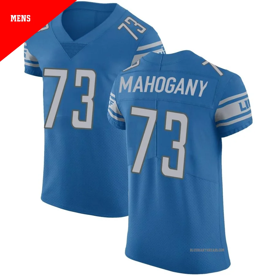 Men's Christian Mahogany ＃73 Detroit Lions Blue Elite Team Color Vapor Untouchable Jersey