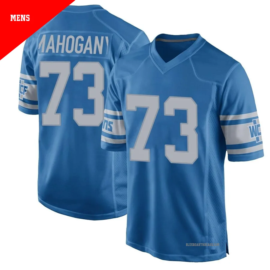 Men's Christian Mahogany ＃73 Detroit Lions Blue Game Throwback Vapor Untouchable Jersey