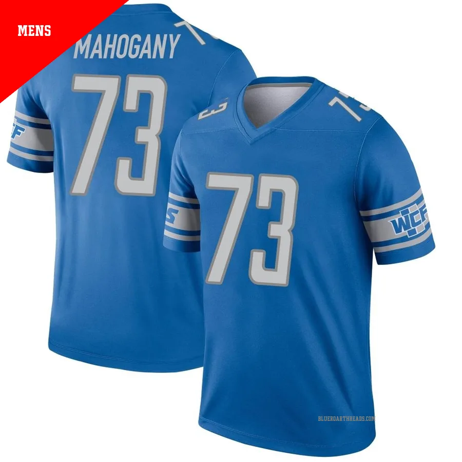 Men's Christian Mahogany ＃73 Detroit Lions Blue Legend Jersey