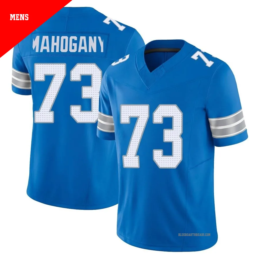 Men's Christian Mahogany ＃73 Detroit Lions Blue Limited Vapor F.U.S.E. 2nd Jersey