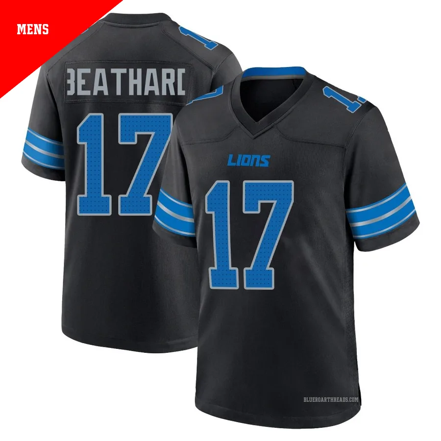 Men's C.J. Beathard ＃17 Detroit Lions Black Game Alternate 2nd Jersey