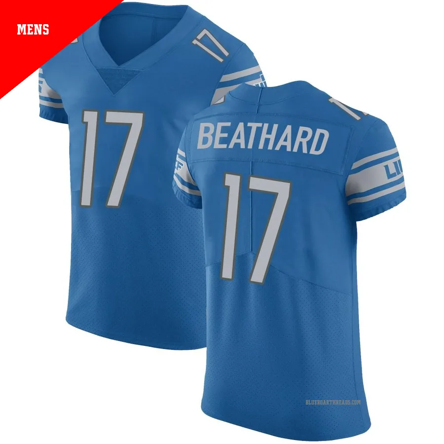 Men's C.J. Beathard ＃17 Detroit Lions Blue Elite Team Color Vapor Untouchable Jersey