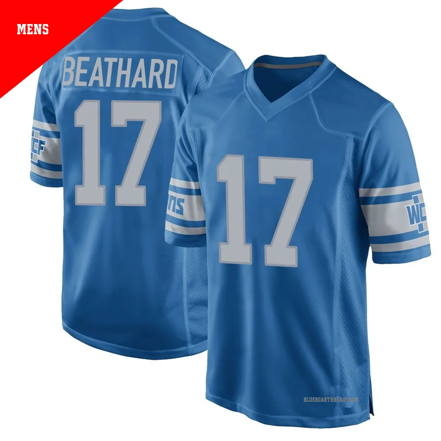 Men's C.J. Beathard ＃17 Detroit Lions Blue Game Throwback Vapor Untouchable Jersey