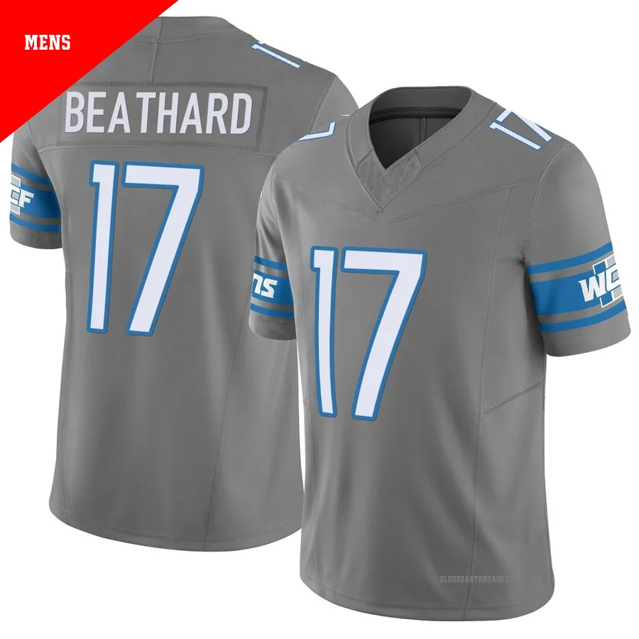 Men's C.J. Beathard ＃17 Detroit Lions Limited Silver Vapor F.U.S.E. Jersey
