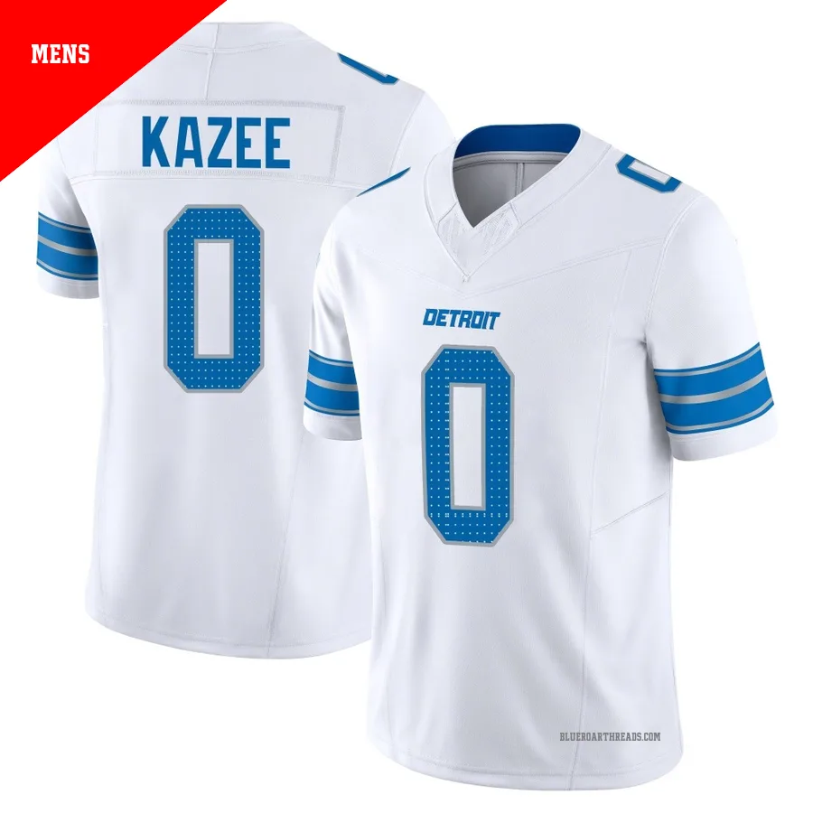 Men's Damontae Kazee ＃0 Detroit Lions White Limited Vapor F.U.S.E. 2nd Jersey