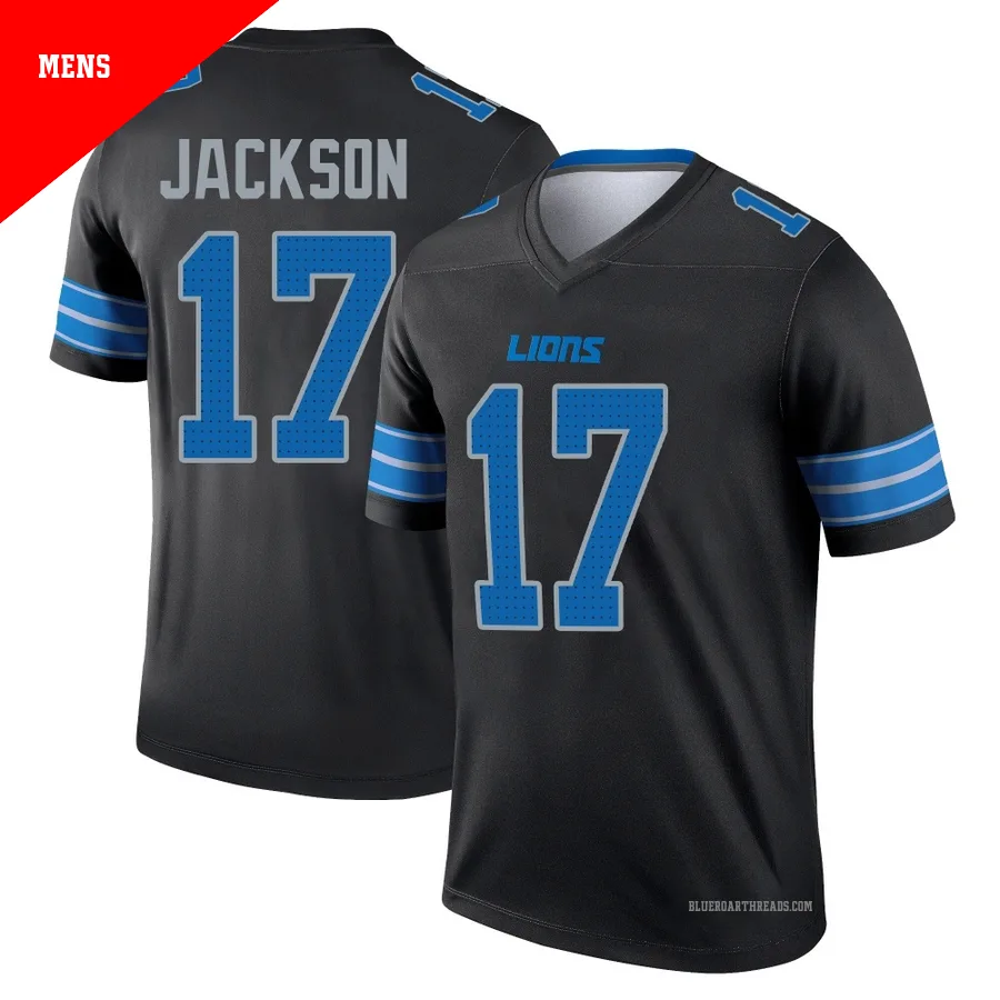 Men's Dan Jackson ＃17 Detroit Lions Black Legend Jersey