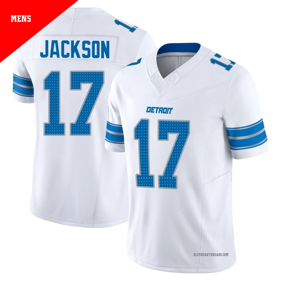 Men's Dan Jackson ＃17 Detroit Lions White Limited Vapor F.U.S.E. 2nd Jersey